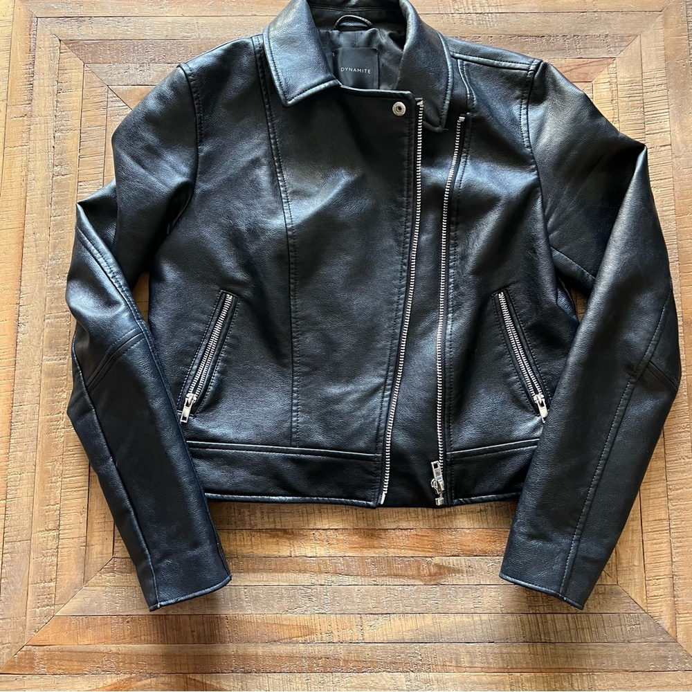 Leather moto jacket